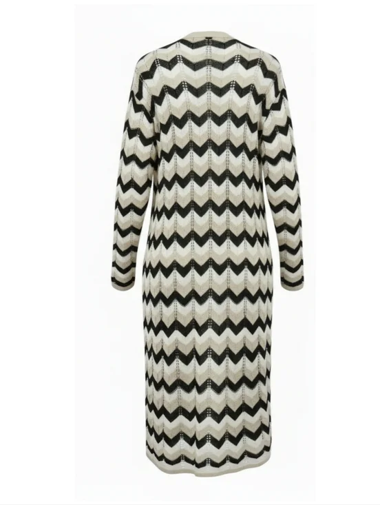 Striped Crochet Duster- Size Large- EUC - Picture 3 of 8